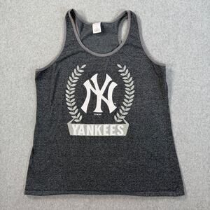 New York Yankees MLB Gray Racerback Tank Top Women's Large Sleeveless Baseball